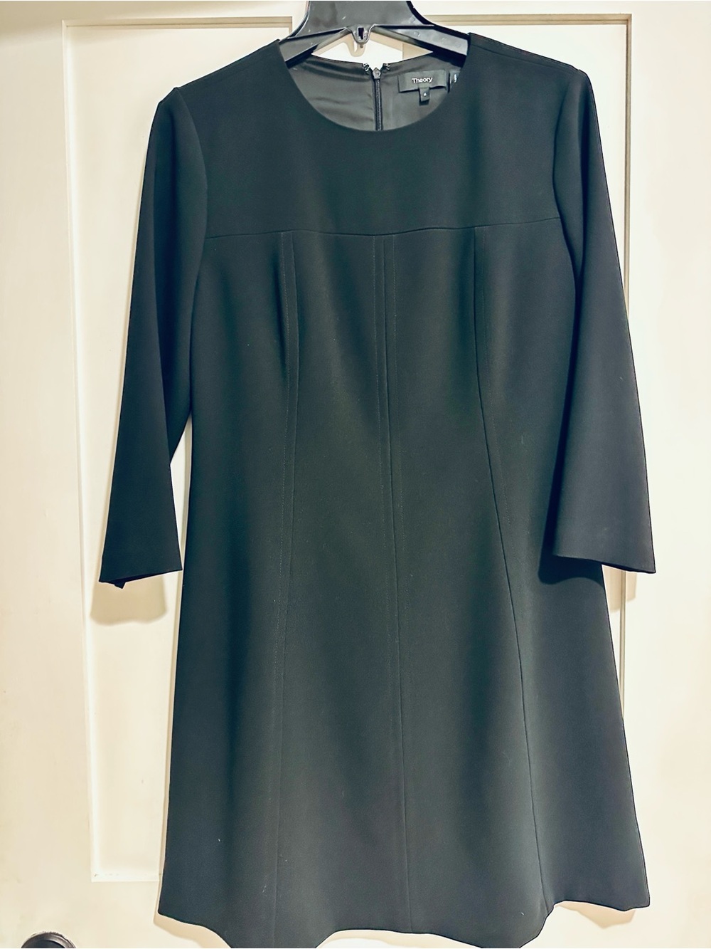 Theory Black Long Sleeve Shift Dress